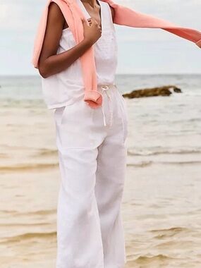 Lands' End Linen Cropped Pants